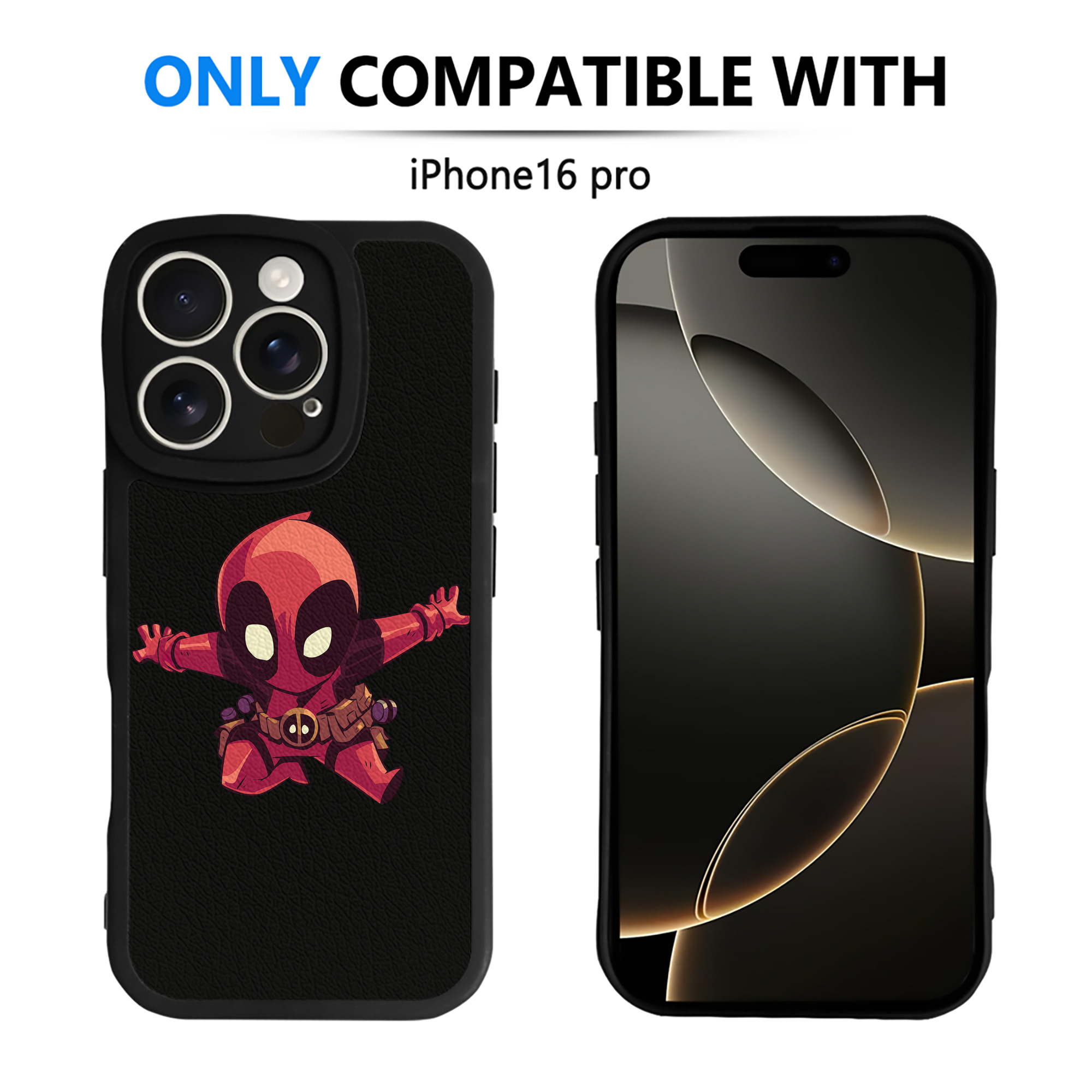 （画像用） Deadpool デッドプール 【iPhone 16シリーズ対応】シリコンスマホケース（レザー調） 材質：シリコン